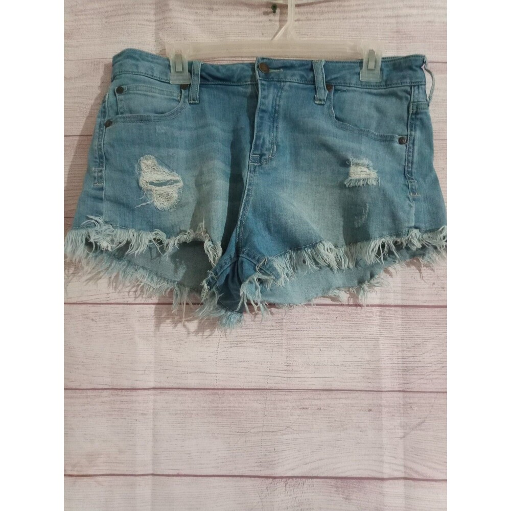 Celebrity Pink Jean Shorts Women's Size 11/30 Blue Denim Distressed Cutoff